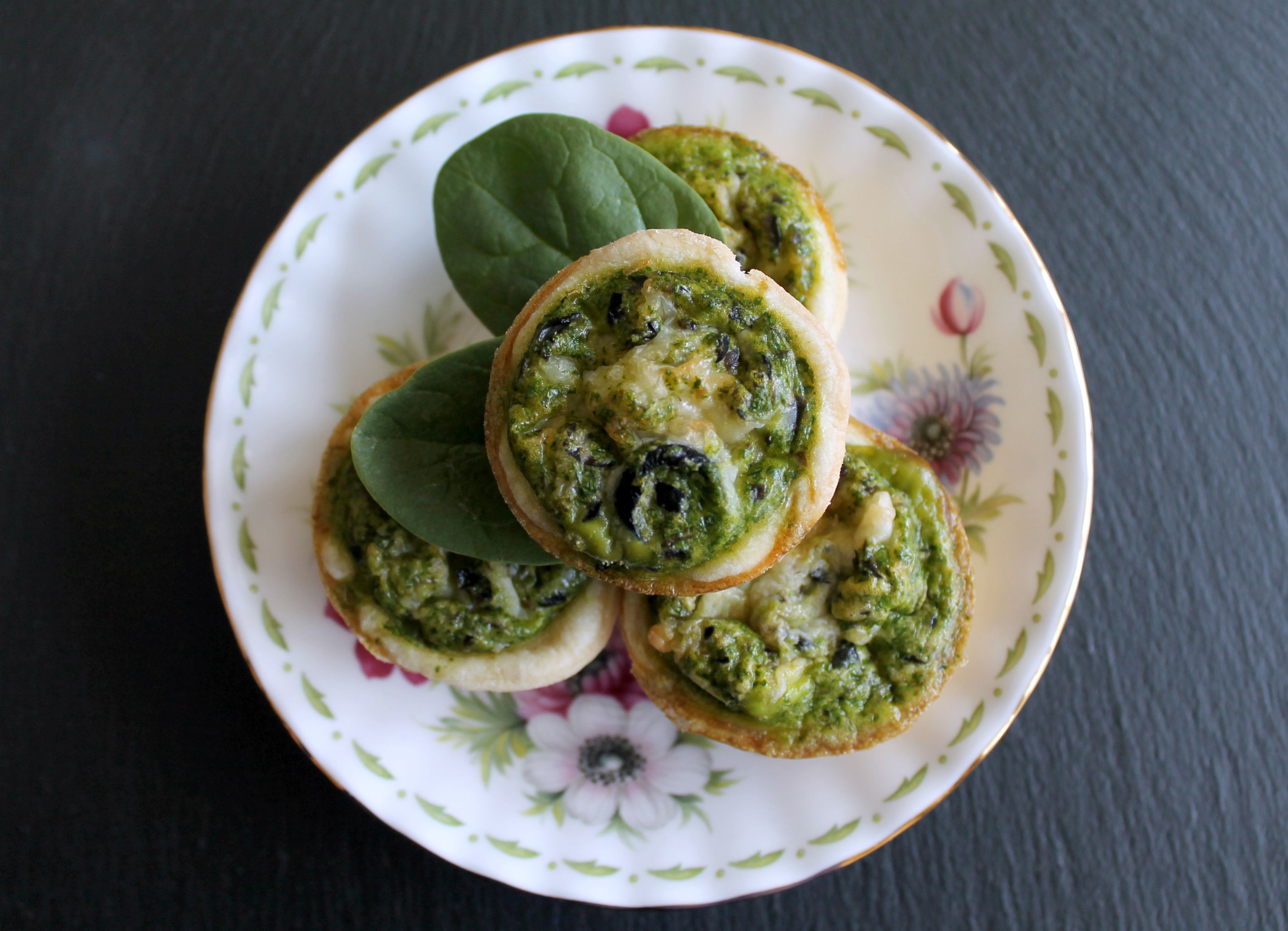 Mini Egg and Spinach Quiches